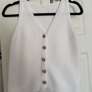 Loft Button-Down Knit Tank Top Vest